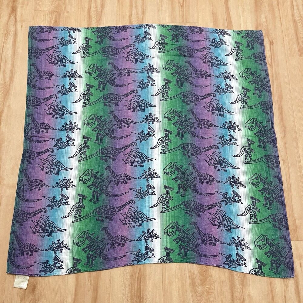 Smitten Land Before Cogs Robot Dinosaurs Swaddle Baby Blanket Cotton Bamboo